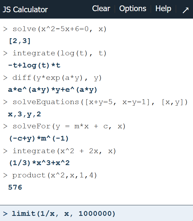 Symbolic Calculation Example